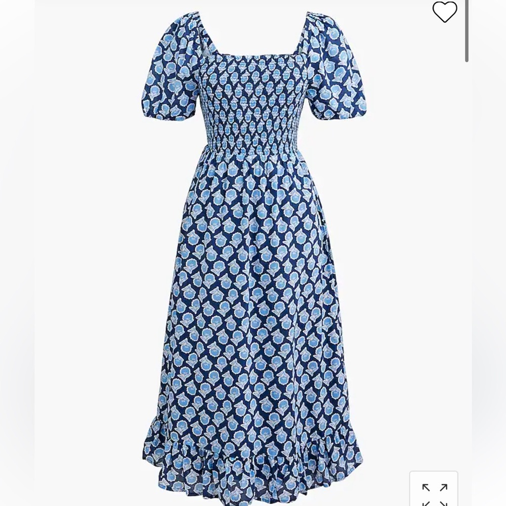 JCrew smocked midi dress